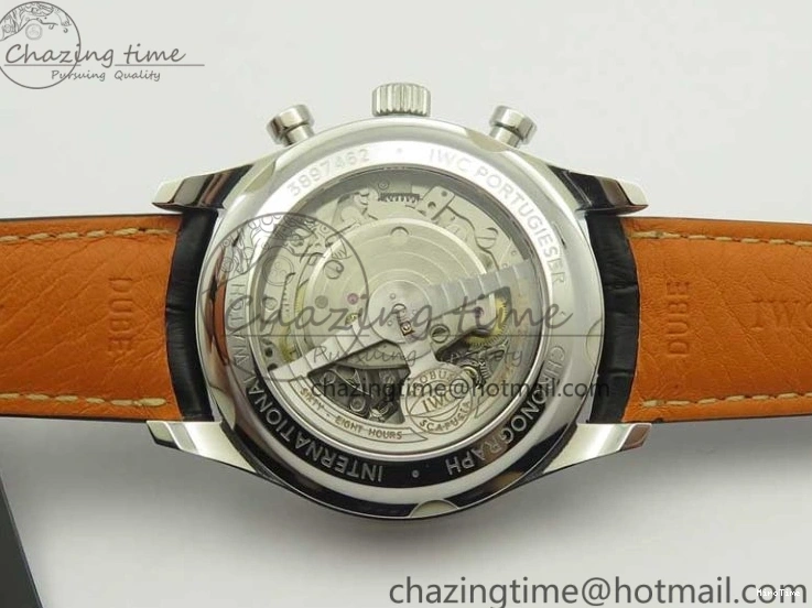 MIROTIME 0213 Portuguese Chrono SS ZF 1:1 Best Edition Gray Dial SS On Black Leather Strap A ZipUp 7215